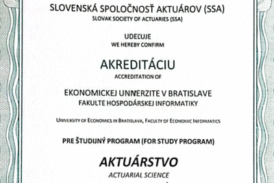 Akreditacia SSA študijného programu aktuarstvo