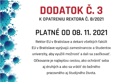 8. 11.  - Aktualizované opatrenia rektora EU v Bratislave 