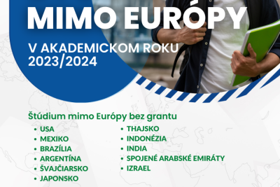Štúdium Erasmus+ mimo Európy  v ak. roku 23/24 hlavná výzva