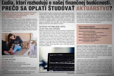 Žiadaná a oceňovaná profesia Aktuár