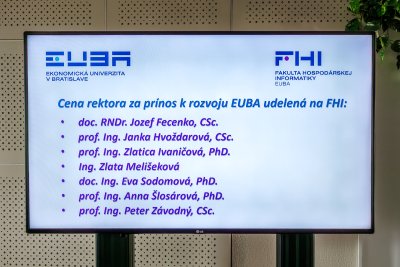 Ocenenie pracovníkov FHI pri príležitosti 85. výročia vzniku EUBA