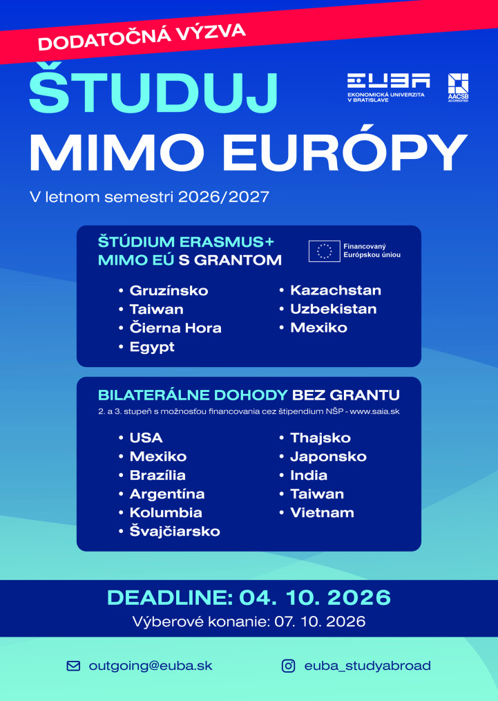 Študuj v zahraničí v akademickom roku 2026/2027 - Dodatočná výzva Študuj v zahraničí v akademickom roku 2026/2027 - Dodatočná výzva