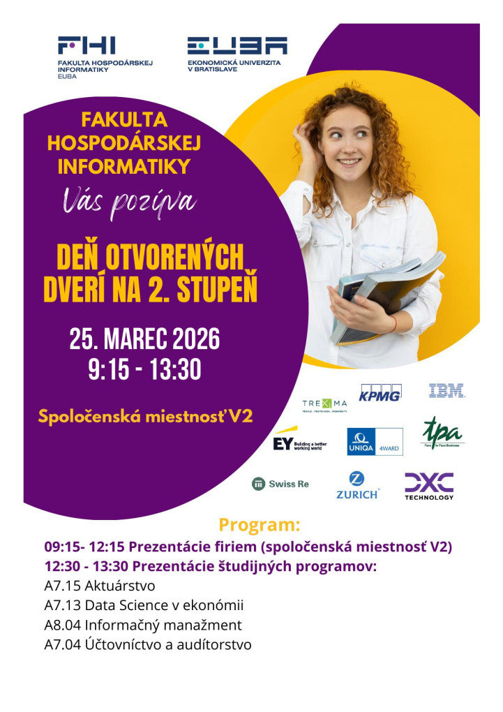 Deň otvorených dverí na 2. stupeň štúdia 2026 - pozvánka Deň otvorených dverí na 2. stupeň štúdia 2026 - pozvánka