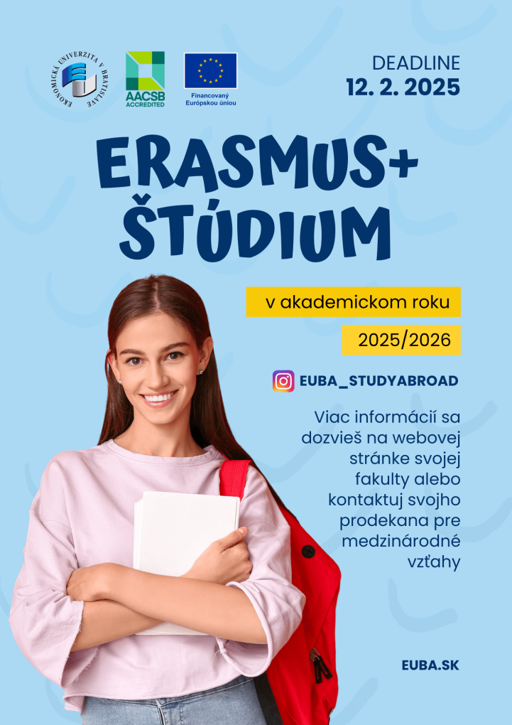 Erasmus+ mobilita štúdium v rámci EÚ na akademický rok 2025/2026