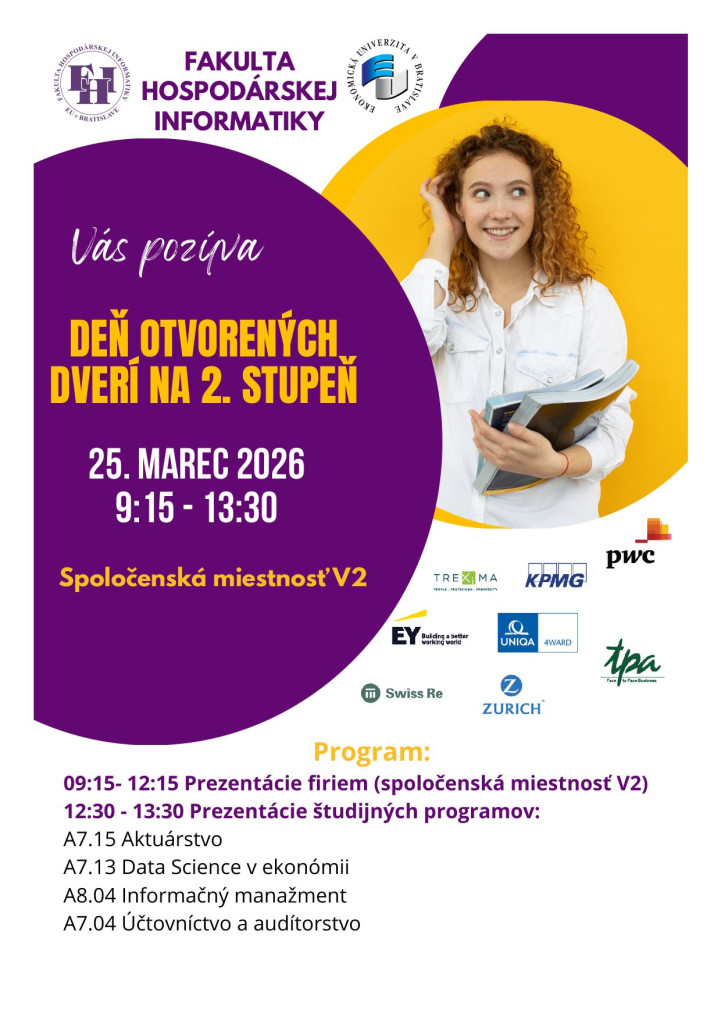 Deň otvorených dverí na 2. stupeň štúdia 2026 - pozvánka