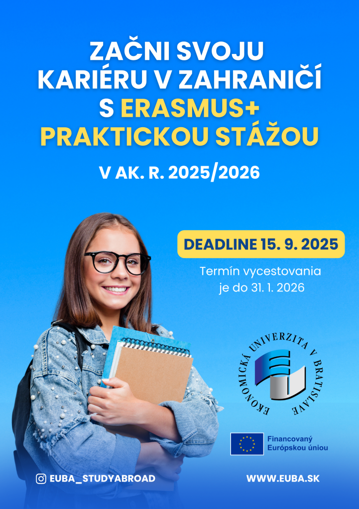 Erasmus+ mobilita - študentská stáž na ak. rok 2025/2026 - 1. kolo výzvy